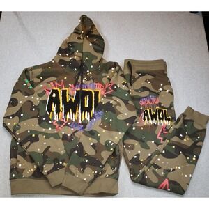 FWRD Denim Co. Camo AWOL Sweatpants & Hoodie Mens XL Splatter Grunge Street Wear